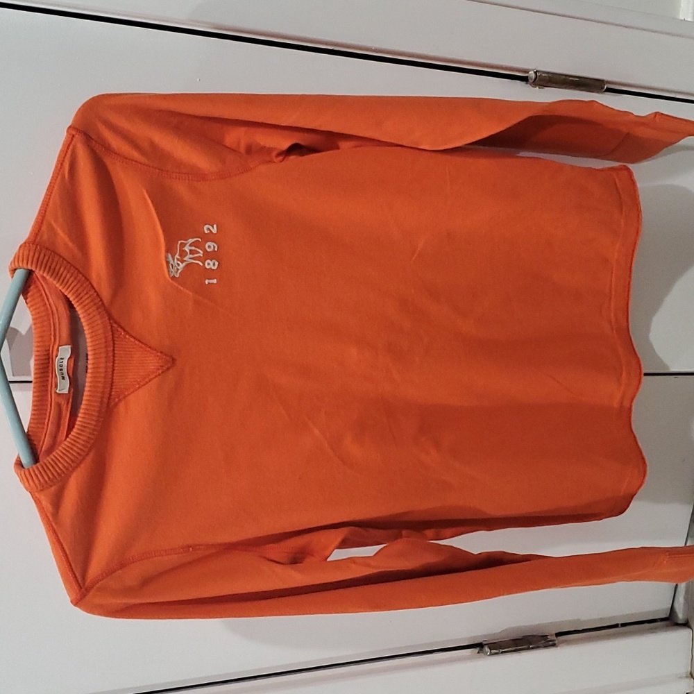 Abercrombie New York Crewneck Orange Preppy Sweatshirt sz XL or 12/14